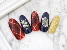 ネイルサロンフォーユー(for u)/チェック×結晶￥７９８０