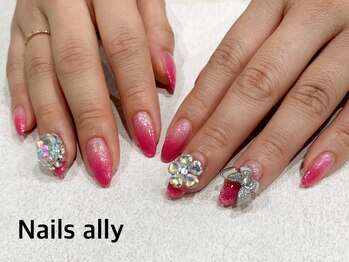ネイルズアリー 立川店(Nails ally)/ビジューパーツ×ギャラクシー