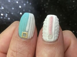 ボアネイル★ニット柄