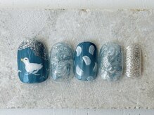 カラ ネイル 中津店(calla nail)/ほっこり白鳥ネイル。
