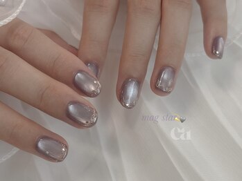 キラキラ星マグネットネイル