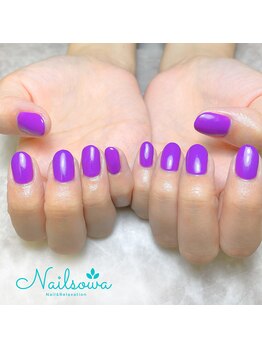 ソワ(sowa)/目を惹くビビッドパープルネイル