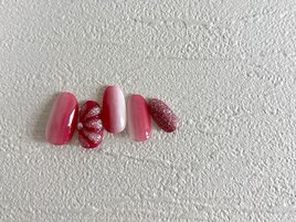 縦グラデ フラワーネイル