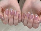推し花ミラーフレンチネイル
