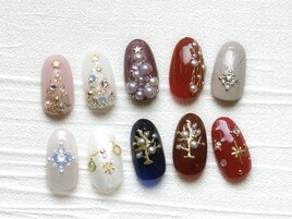 クリスマスアートネイルサンプル