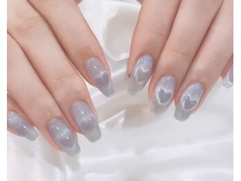 淡色ブルーのハートマグネット