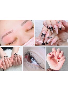 ネイル・アイメニューの同時施術が可能