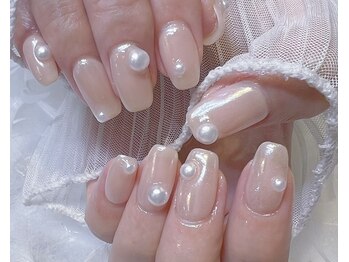 リロウ(relow)/ベージュネイル/ホワイトミラー