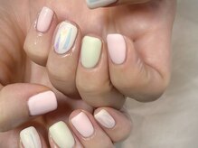 サニーサイド 銀座(Sunny Side)/春カラー&ホロのマットネイル
