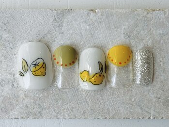 カラ ネイル 中津店(calla nail)/甘かわいいレモンネイル
