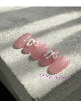 3Dリボン☆バレエコアネイル