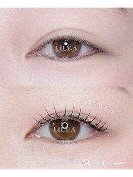 リリア(LILY.A)の写真/【理想の“似合わせ”が叶う】自まつげを活かした上質な仕上がりに*上下パーマ可能◎