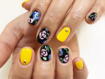 ネイルサロン ジュネイル(NAIL SALON JUNAIL)/ステンドグラス風フラワーネイル