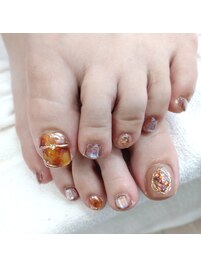 秋色べっ甲ネイル　パラジェル