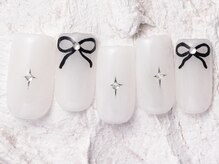 ジェミーネイル エビス(Jemiy nail ebisu)/シンプルホワイトリボン9450yen