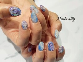 あじさい×バカラネイル×梅雨