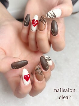 バレンタインネイル 12200円