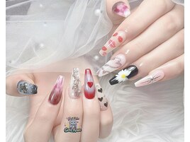 春ネイル　長さだし