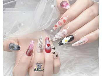 春ネイル　長さだし