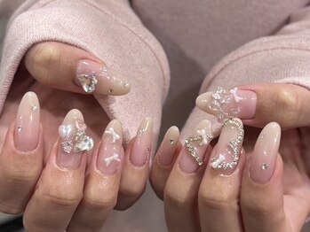 #チェーンネイル#ハートネイル