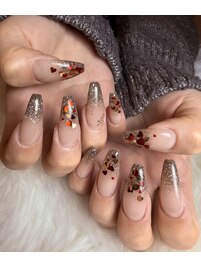 バレンタインネイル