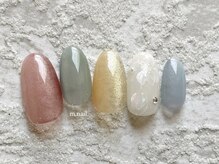 エムドットネイル 池袋(m.nail)/カフフルグラデ×お花アート