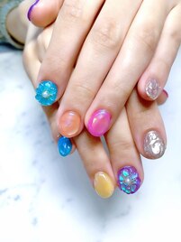 ぷくぷくカラフル氷ネイル