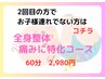 【産後ケア】痛みに特化コース　お子様同伴なし 60分 2回目 ¥2,980