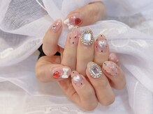 デコール 心斎橋(DECOR)/ハートリボンビジューネイル