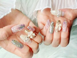 ニュアンスネイル　リボン