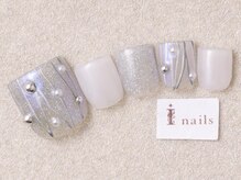 アイネイルズ 三宮店(I nails)/オーロラニュアンスラインフット