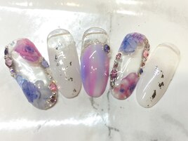 水彩フラワーネイル¥8200