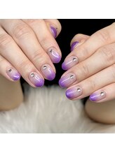 マイオティック ネイル(miotic nail)/パープルラメグラデーション