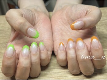 リマネイル(lima nail)/キミドリとオレンジ