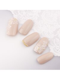 手描きフラワーレースネイル