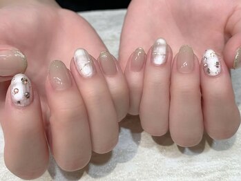 ウカ ひばりが丘(UKA)/白パール×ピンクネイル