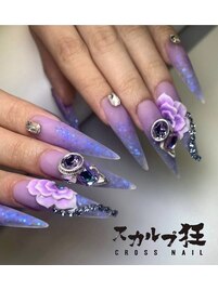 紫陽花風エンボスフラワー