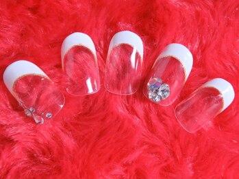 ネイルサロン 爪吉/シンプルの中に、華やかさを☆