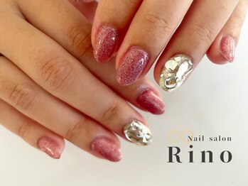 リノ 浦添店(Rino)/くすみ×ホロ×ピンク×ストーン