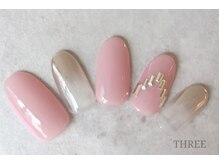 スリー 自由が丘(THREE)/くすみピンク×ミラーグラデ