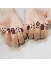 アース 豊橋店(HAIR & MAKE EARTH)/ニュアンスヒョウ柄ネイル