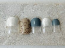 カラ ネイル 中津店(calla nail)/ハート×フレンチ