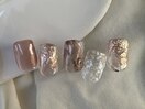 ピンクブラウン春ニュアンス