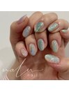 クリアフレンチ/貝殻ネイル