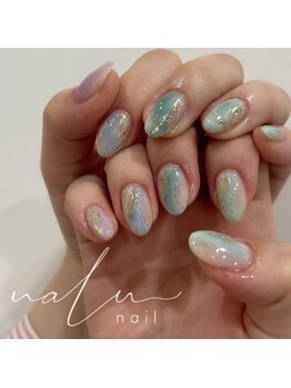 ナルネイル(nalunail)/クリアフレンチ/貝殻ネイル