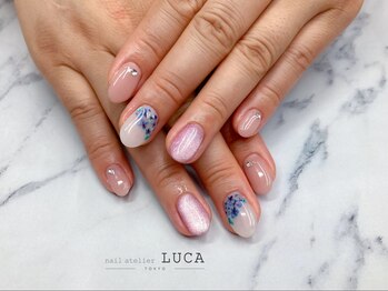 ネイルアトリエルカ(nail atelier LUCA)/W-775 大人可愛い紫陽花ネイル
