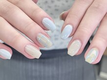 ローランリム(LORAN Lim)/爽やかブルーチェックネイル