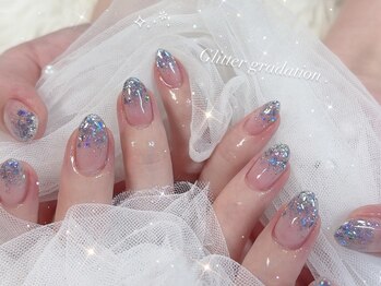 キューセブンネイルラウンジ ららぽーと立川立飛店(Q7 NailLounge)/ラメグラデーション　￥4,500