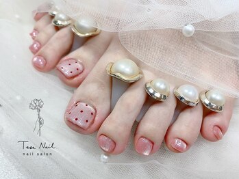 テセネイル(Tese Nail)の写真/【キラキラフットネイルがおすすめ★】定額韓国ネイル!透明感あるモテカラー+キュートなデザインでウケ◎