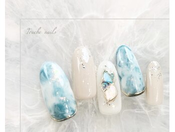 トゥーシェネイルズ 上中野店(Touche’nails)/ブルー系天然石ネイル